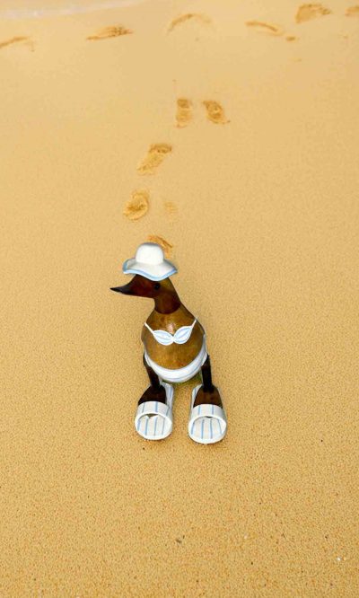 Strandente im Bikini