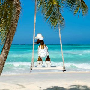 Strandente im Badeanzug