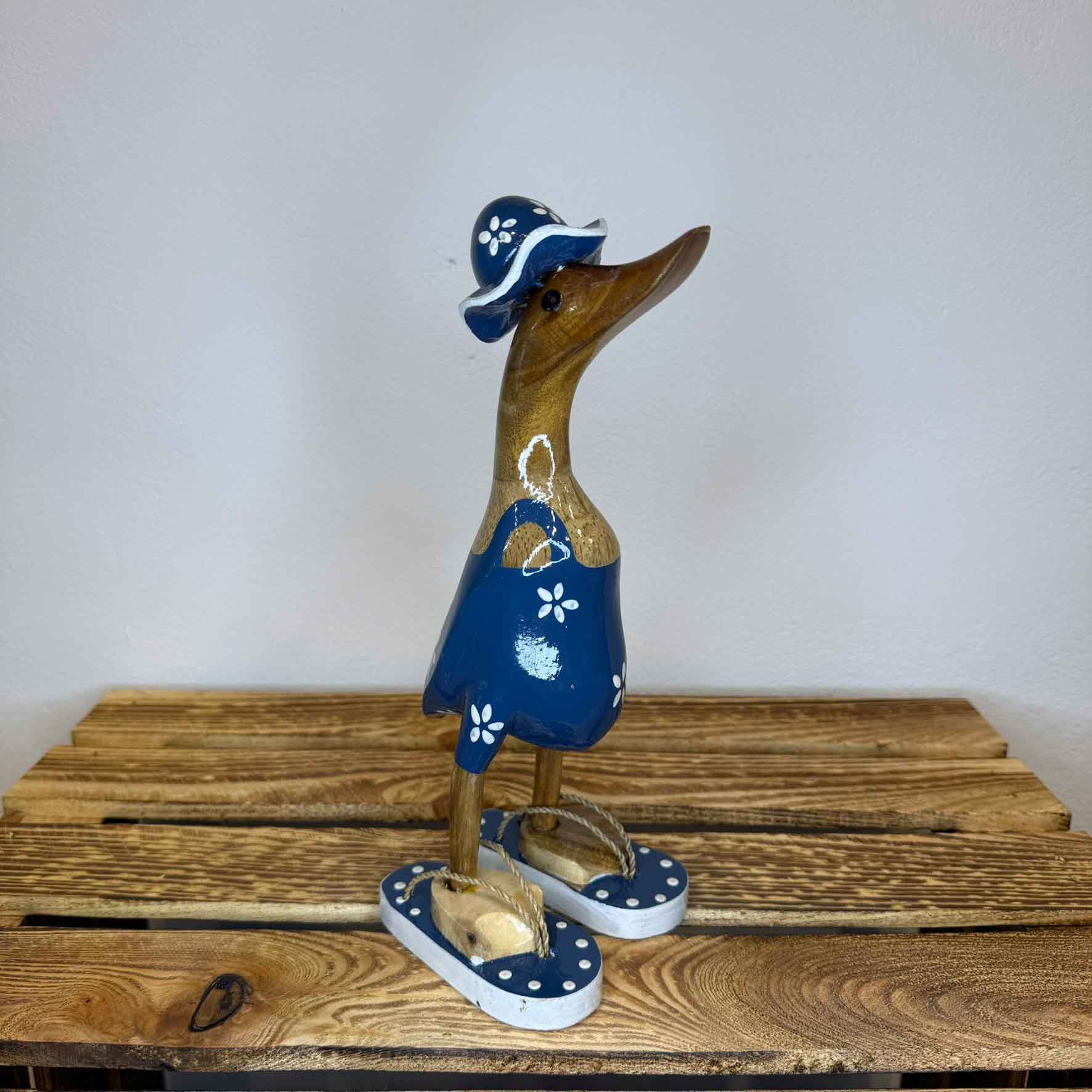 Ente Blumen blau